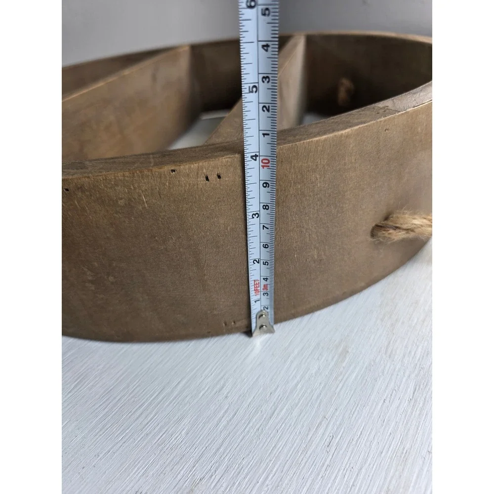 Rustic Wood Circular Floating Shelf Round Boho Wall Decor Shadow Box 17.5 Inch